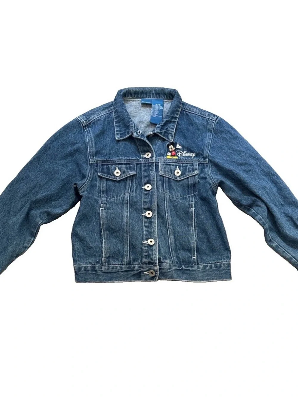 Disney Kids' Denim Jacket with Classic Mickey & Friends Embroidery - Blue 14/16